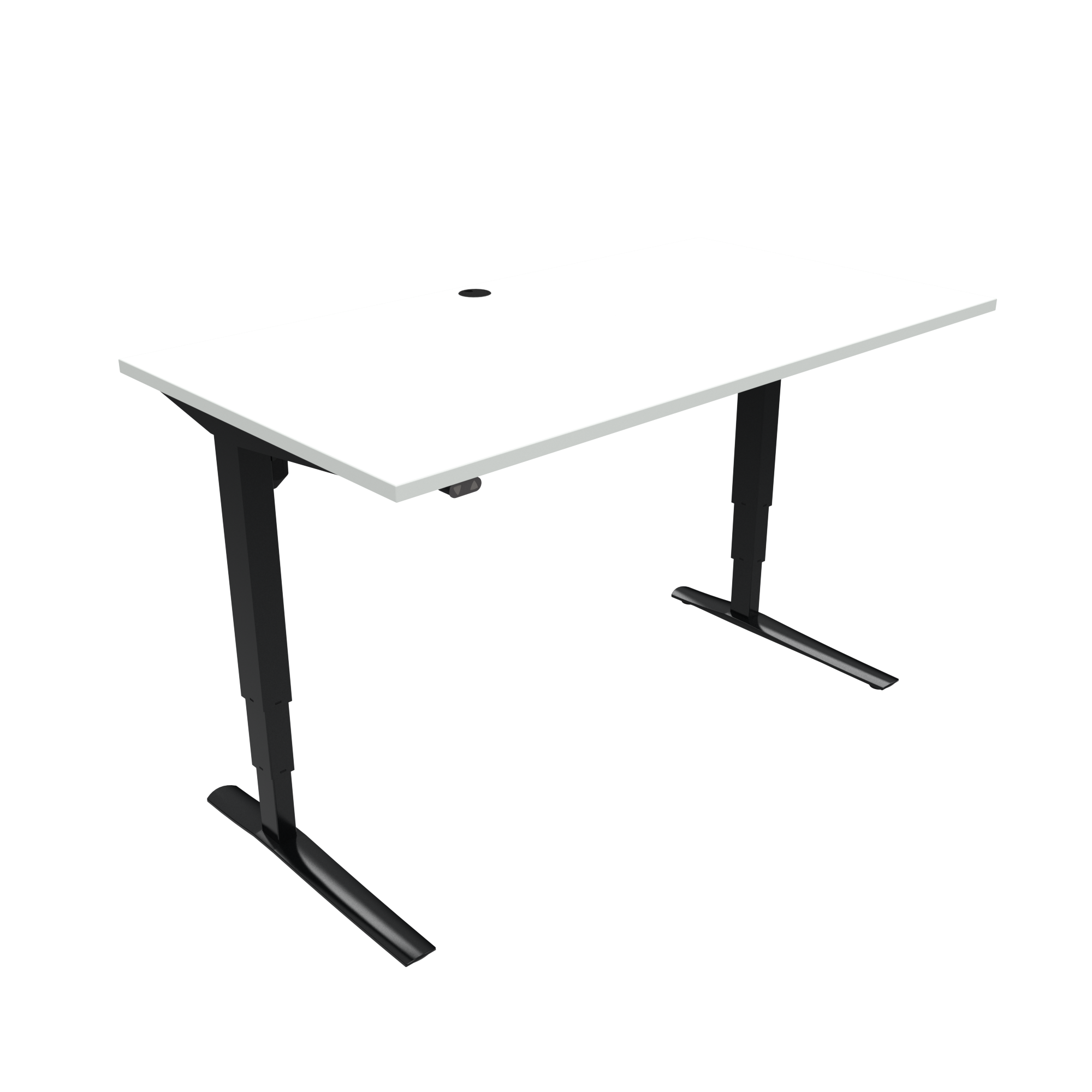 ConSet 501-43 EHA desk 1200w 800d black frame white top